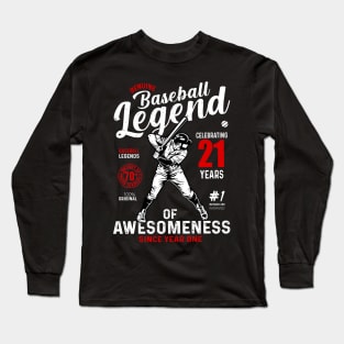 21th Birthday Gift Baseball Legend 70 Years Long Sleeve T-Shirt